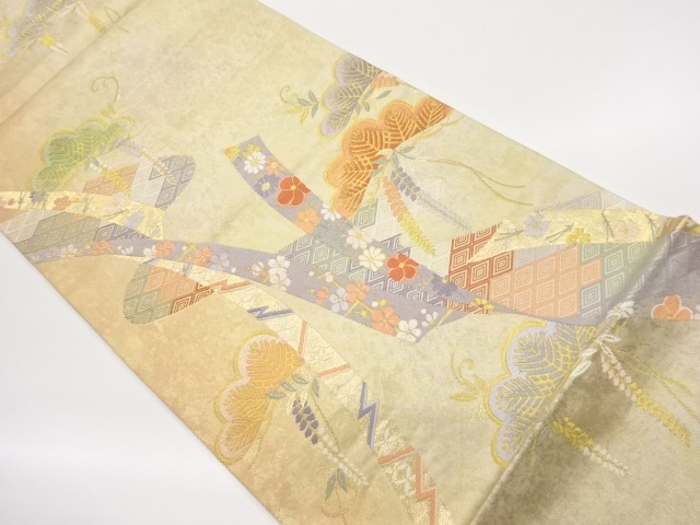 JAPANESE FUKURO OBI / WOVEN FLOWERS